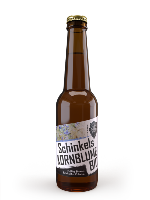 Schinkels-Bierflasche-Kornblume